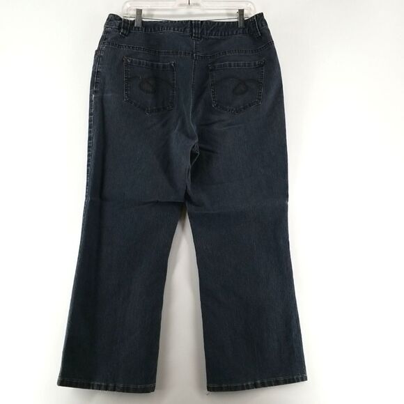 🎁5/$25 Contrast Jeans Womens Size 15 Blue Denim Front Zip 5 Pocket Boot Cut - Picture 5 of 10